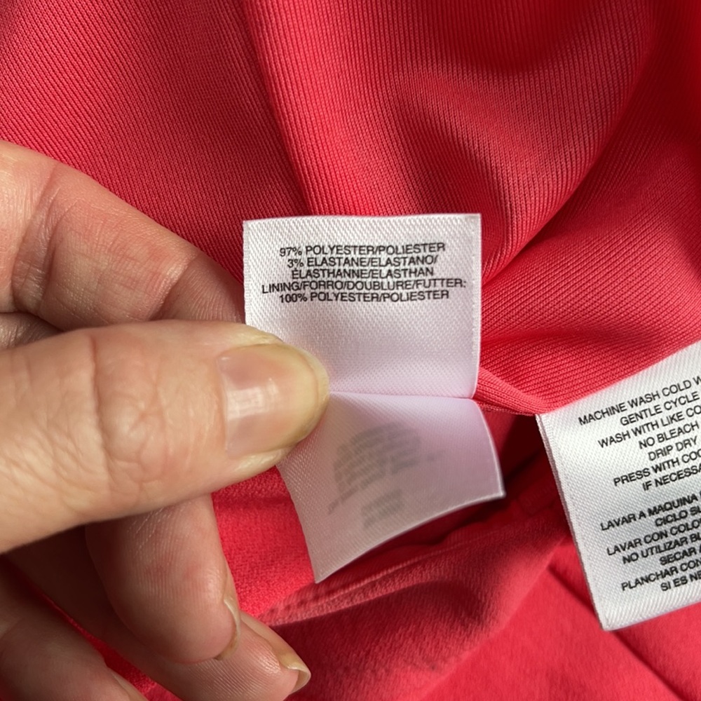 Evan-Picone Coral Sleeveless Dress - 8 - Picture 8 of 9